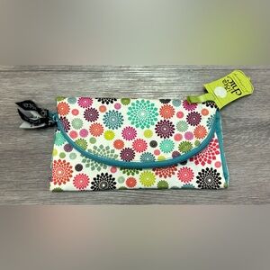 iota chic Travel Organizer - "Tess" Pattern - Triple Zip Accessory Case- NWT